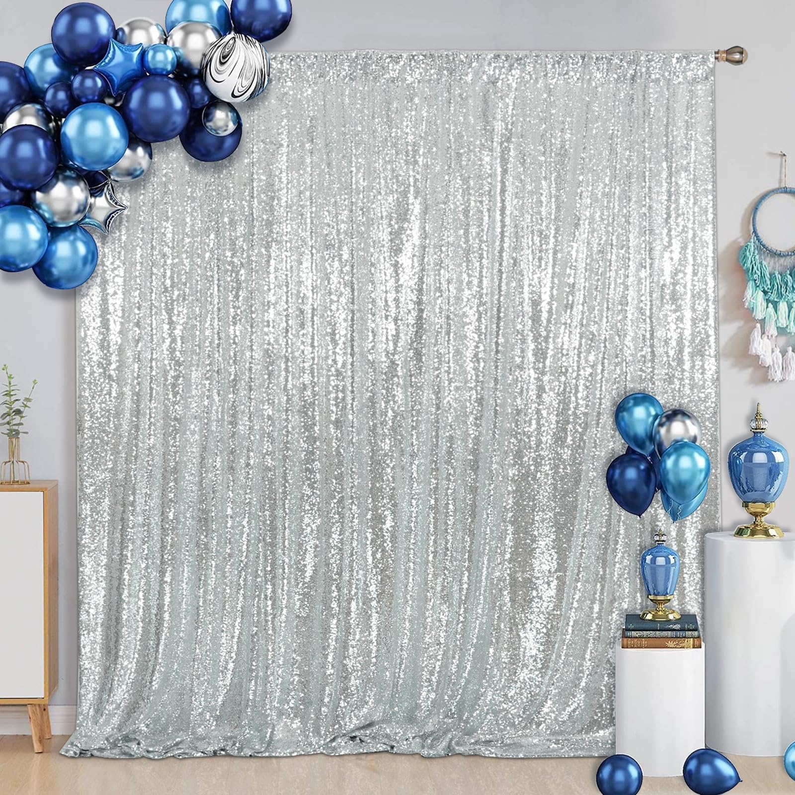 Eternal Beauty 305x305cm Pink Shinny Sequin Photography Backdrop Party Prom Wedding Youtobe Banquet Photo Background (10x10 feet) — view 14