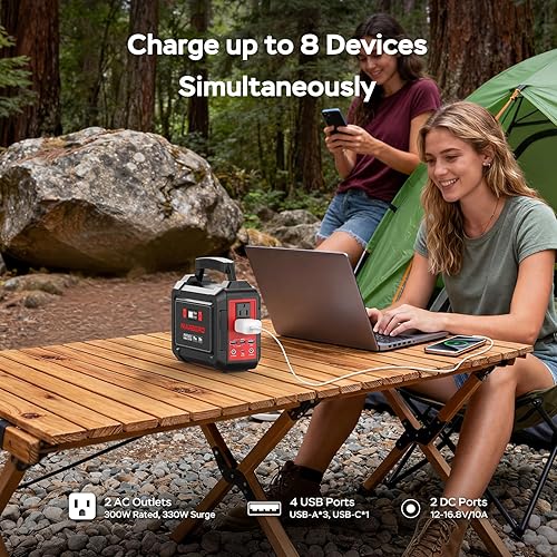 Miniatura 3 de [Esencial corte de energía de tormenta de invierno] MARBERO Generador solar de 296 Wh con panel solar de 60 W, estación de energía portátil de 300 W