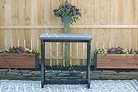 Vista 5 de Doble barra gris profundo superior y base negra, ideal para patio, bañera de hidromasaje, patio trasero, diseño duradero resistente a la intemperie