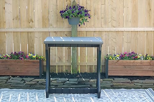 Miniatura 5 de Doble barra gris profundo superior y base negra, ideal para patio, bañera de hidromasaje, patio trasero, diseño duradero resistente a la intemperie