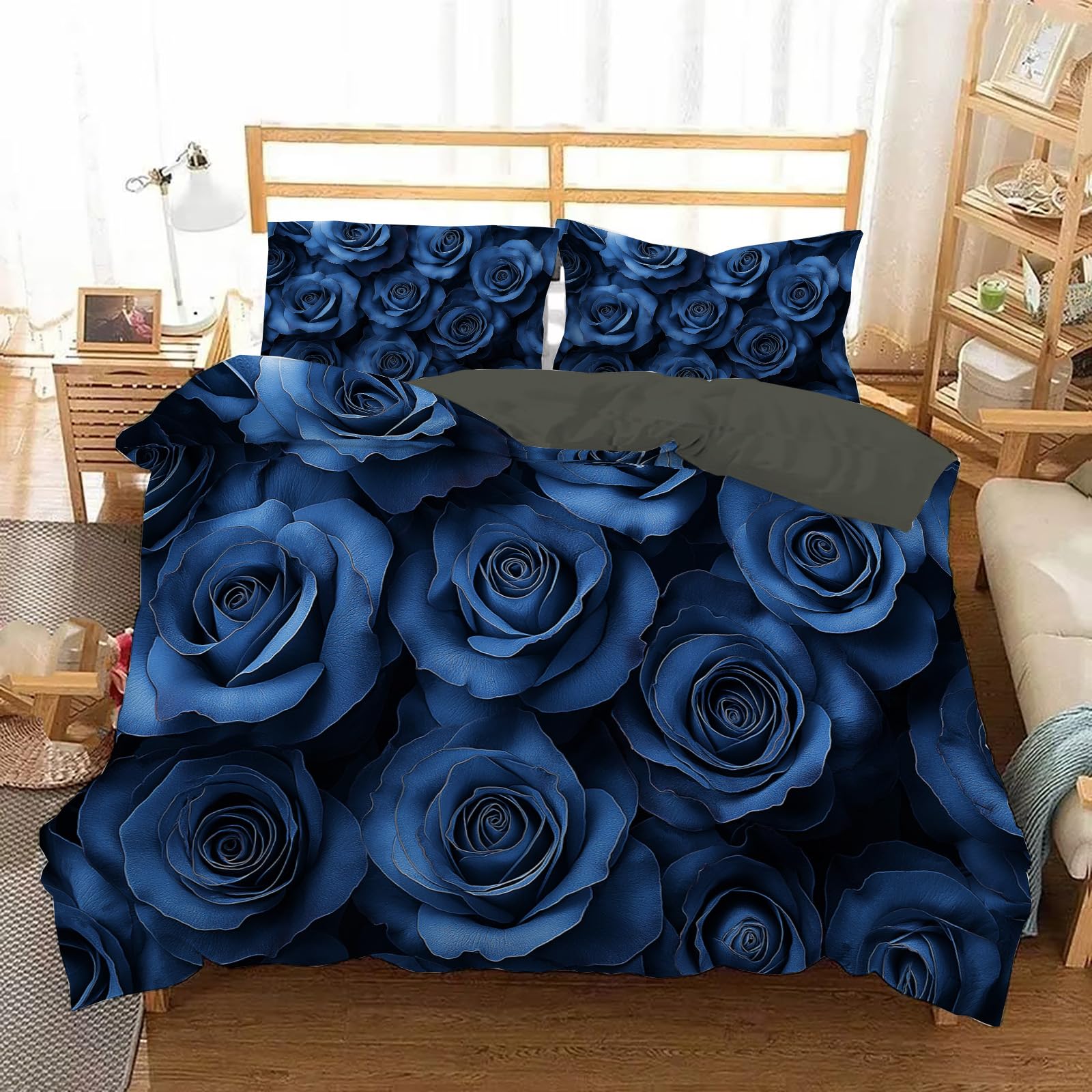 Parure de lit vintage bleu 140x200 pour sublimer la décoration de chambre
