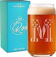 Vista 1 de Vasos de cerveza con monograma para hombres (A-Z) 16 oz - Regalos de cerveza para hombres hermano hijo papá vecino - Regalos únicos para él - Regalo