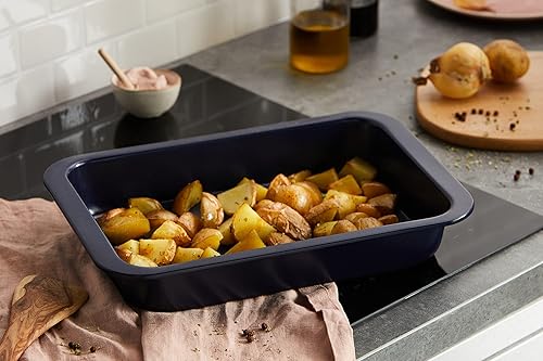 Miniatura 2 de Zyliss E980190 - Bandeja antiadherente para horno, 11.8 x 7.9 in, acero al carbono, azul oscuro, para hornearasar, apta para lavavajillas