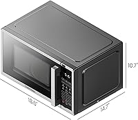 Vista 6 de Horno de microondas de mostrador Chefman 0.9 pies cúbicos. Microondas digital de acero inoxidable de 900 vatios con 6 ajustes preestablecidos, modo