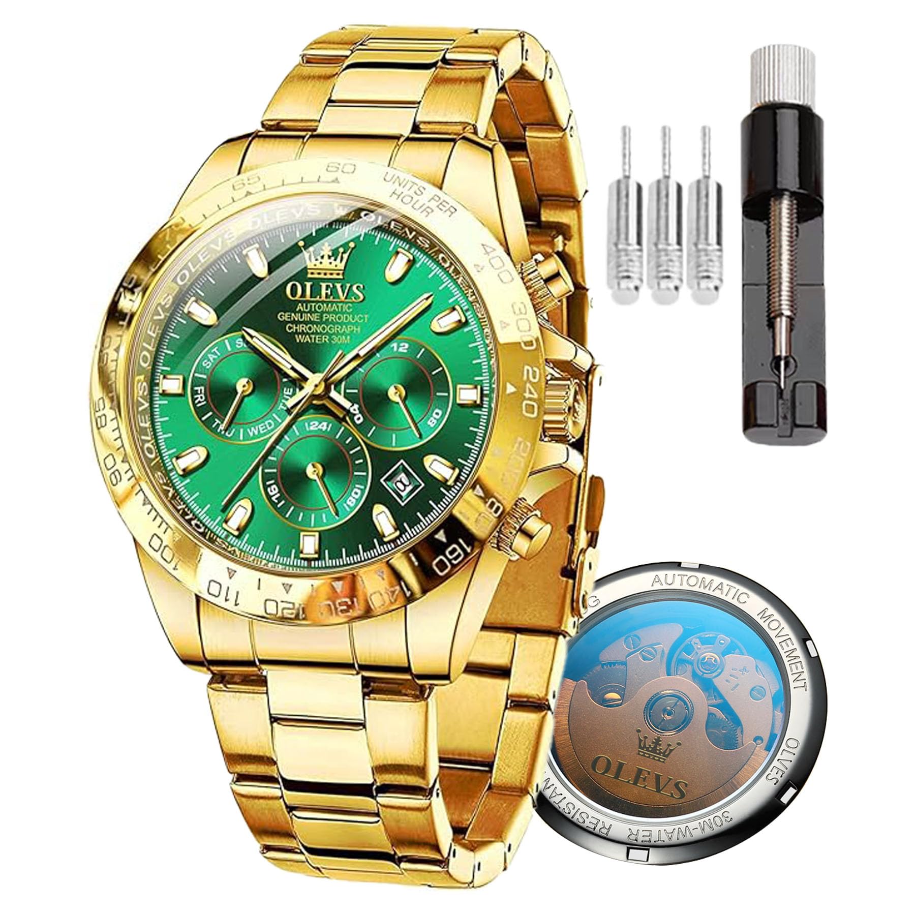 OLEVS orologi meccanici automatici per uomo cinturino in acciaio inossidabile marchio di lusso luminoso impermeabile orologio da polso da uomo di alta qualà  1511
