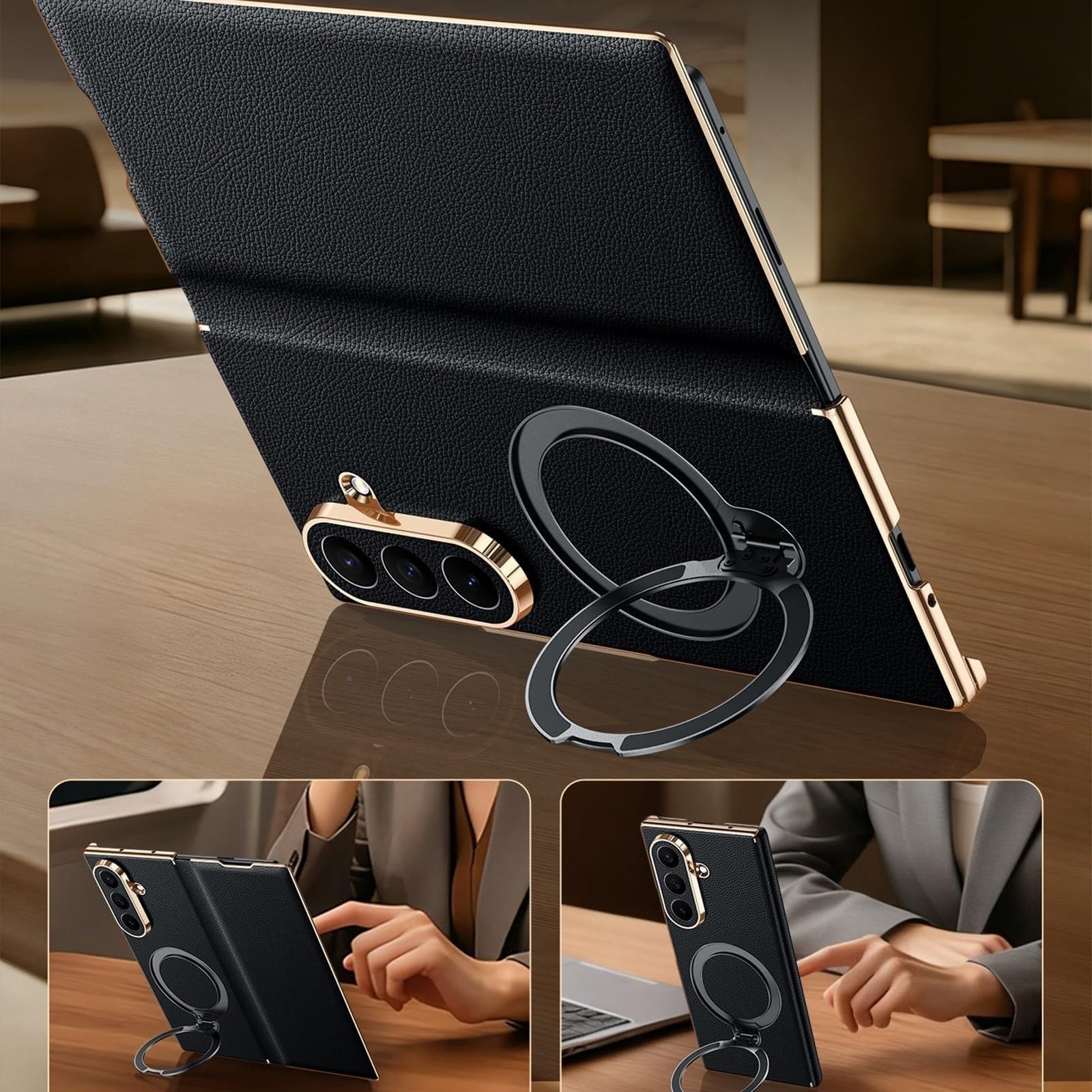 Etui do Samsung Galaxy Z Fold 8 Ultra, powłoka z prawdziwej skóry