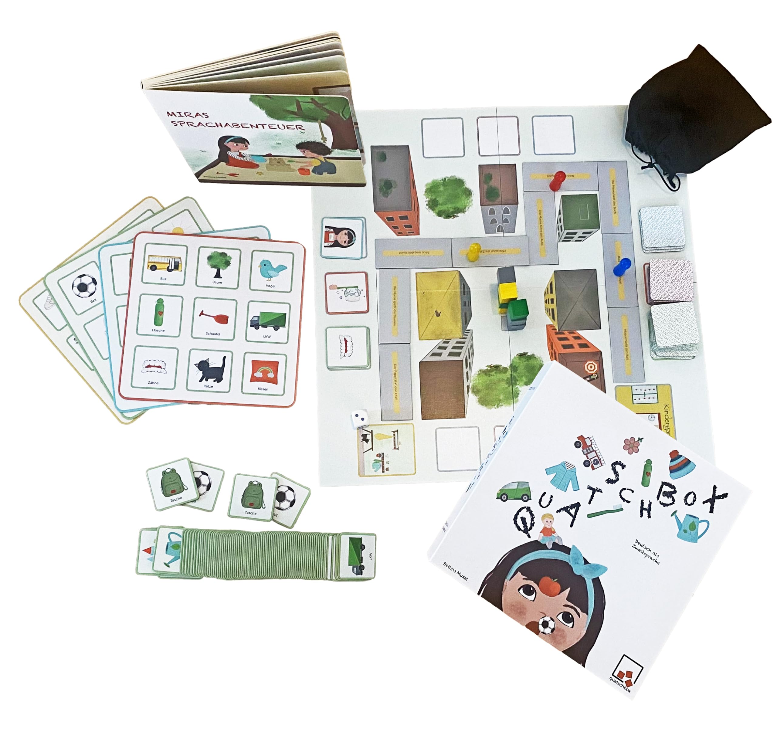 Quatschbox - DaZ: umfangreiches Sprachfördermaterial | Bilderbuch + Lernspiele für Kinder mit Deutsch als Zweitsprache | spielerisches Deutschlernen im Kindergarten und zu Hause