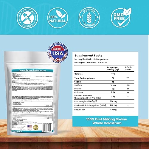Vista 42 de BodyBoost Calostro entero, polvo de calostro 100% bovino, refuerzo inmunológico con inmunoglobulina y lactoferrina, calostro alimentado con pasto