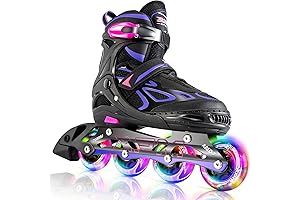 Vinal Girls Adjustable Inline Skates with Flashing Wheels