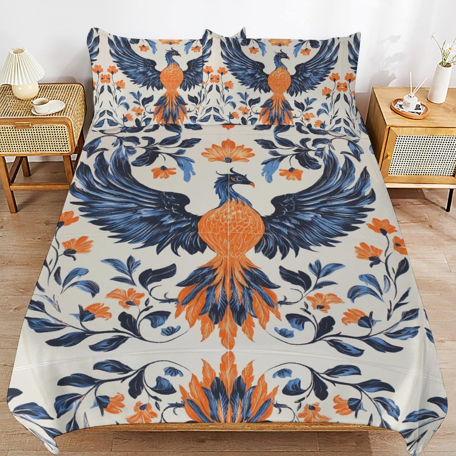 Housse de couette 135 x 200 cm FeuerPhönix anti-plis et facile à laver pour lit d'enfant