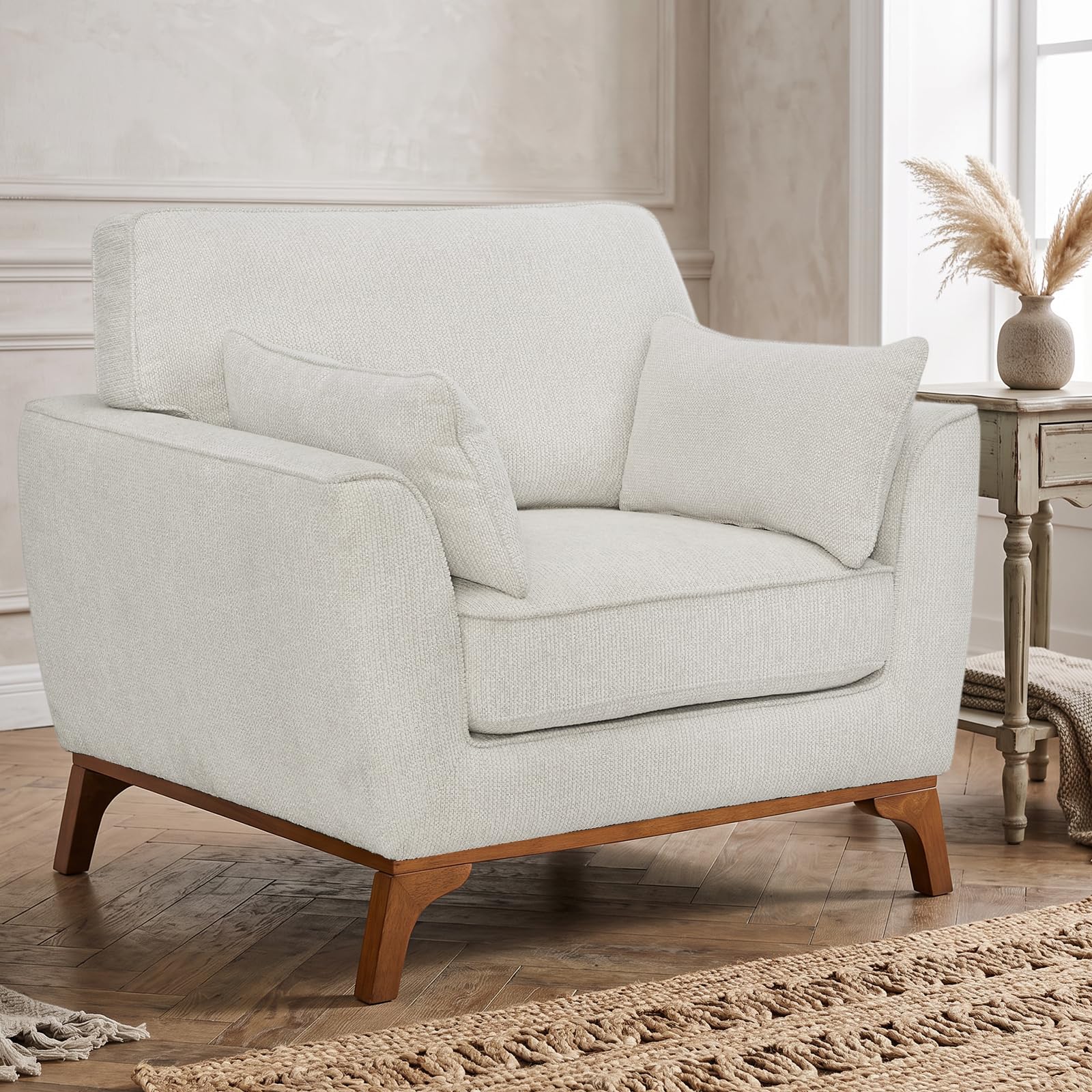 Mid-Century Modern Reading Chair with Pillows