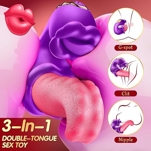 Miniatura 2 de Vibrador de juguetes sexuales para adultos, juguete sexual de rosa con 10 oscilaciones de lamer y 10 modos de vibración, estimulador anal de
