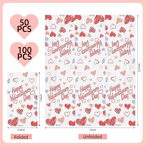 Miniatura 3 de emzrivo 100 servilletas de San Valentín, servilletas de San Valentín, servilletas de papel de San Valentín, servilletas de papel desechables para