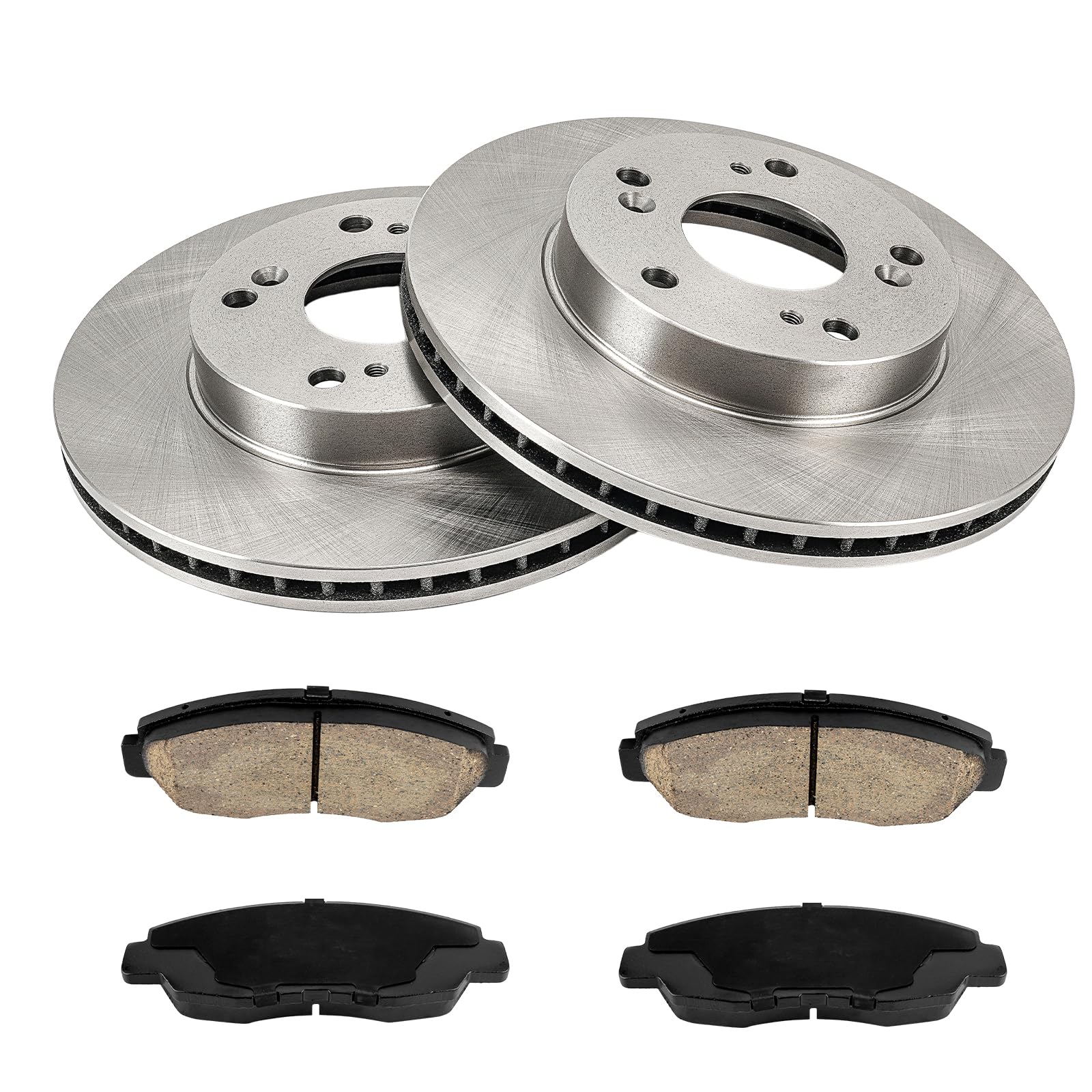 KAX Front Brake Kit, Carbon Fiber Ceramic Brake Pads and Rotors | Fits Civic 2012 2013 2014 2015, Automotive Replacement Brake Kit, Automotive Replacement Brake Kit