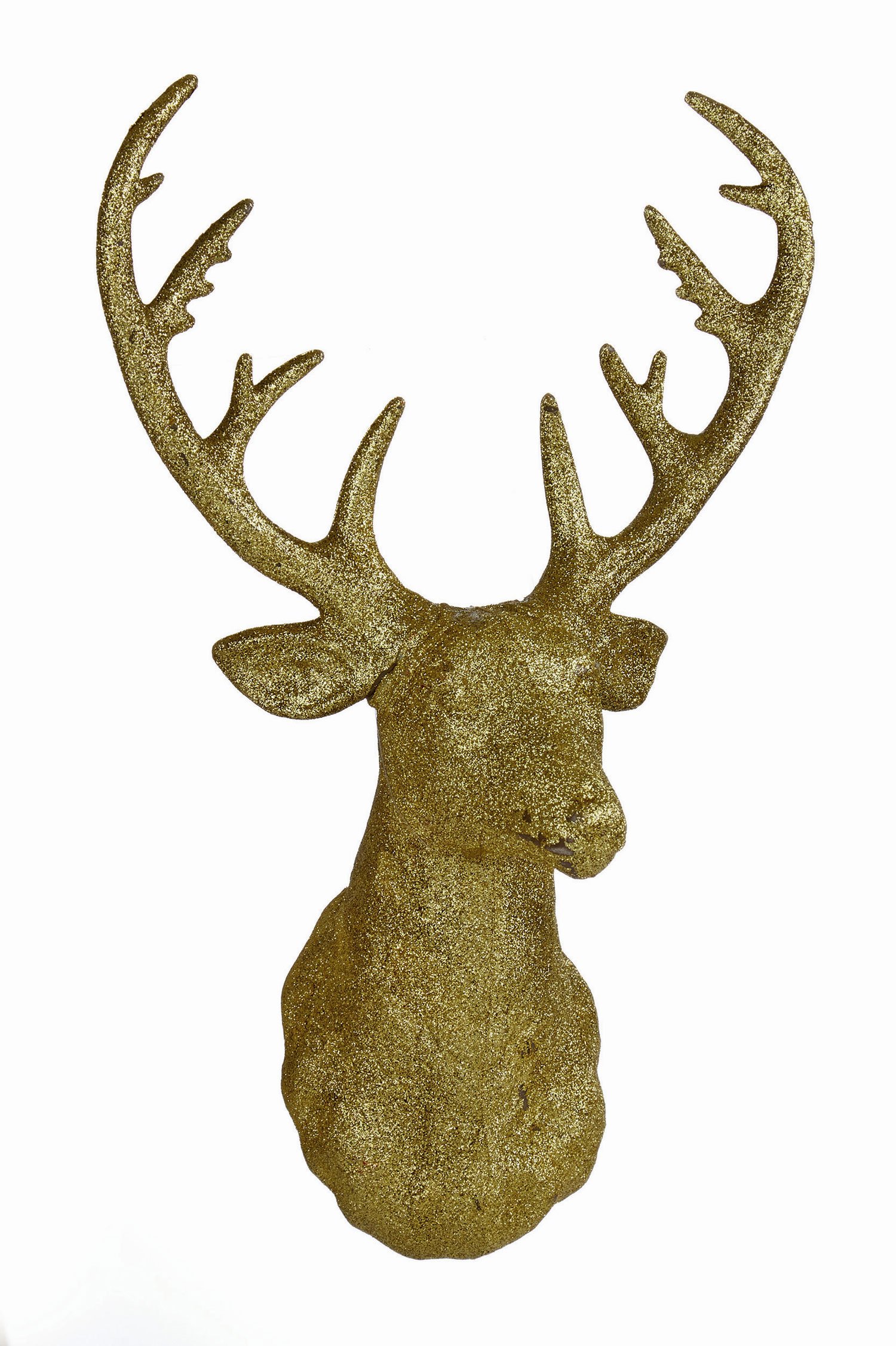 Premier 34cm Glittery Christmas Reindeer Head Gold