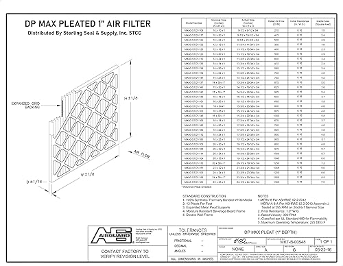 Miniatura 6 de Lamons Filtro DP Max Air Guard de 18"x22"x1" - MERV 8 (paquete de 3)