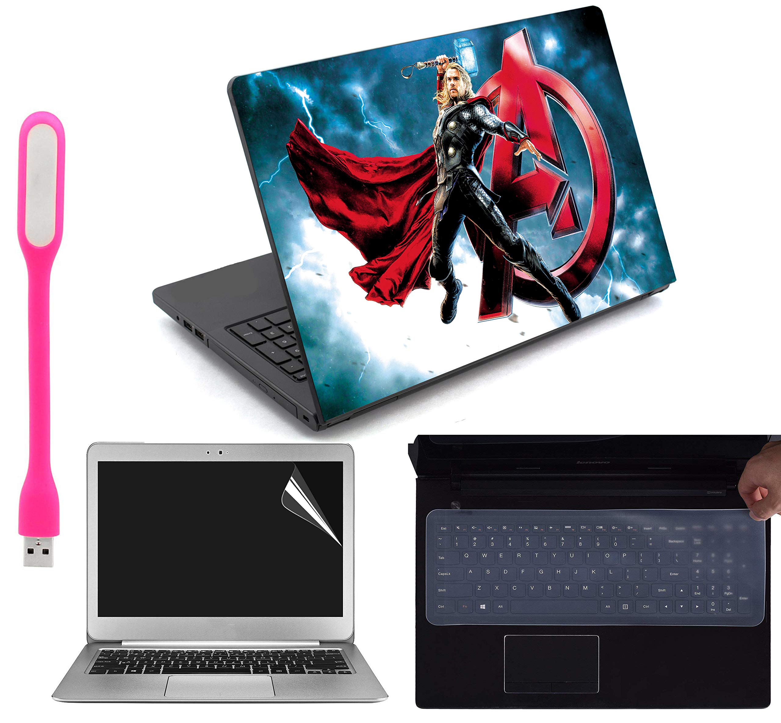 Ramiya - 4 in 1 Accessories Kit for 15.6-inch Laptops Decal | Screen Guard | Silicone Keyboard Protector | and USB LED Light All Models (Upto) (LxH) : 15.6"x 10.1" (B07QGTXVPN) Amazon Price History, Amazon Price Tracker
