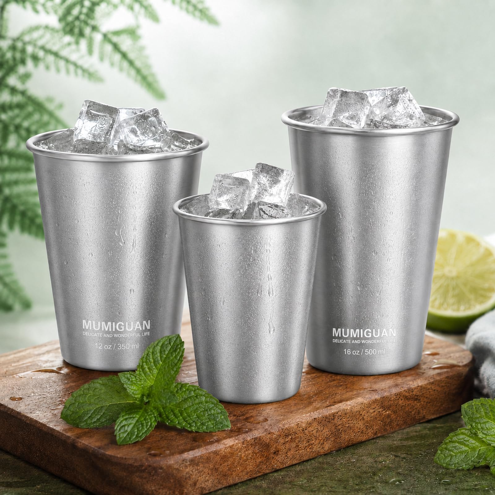 Vasos de acero inoxidable para niños de 350 ml (paquete de 6)