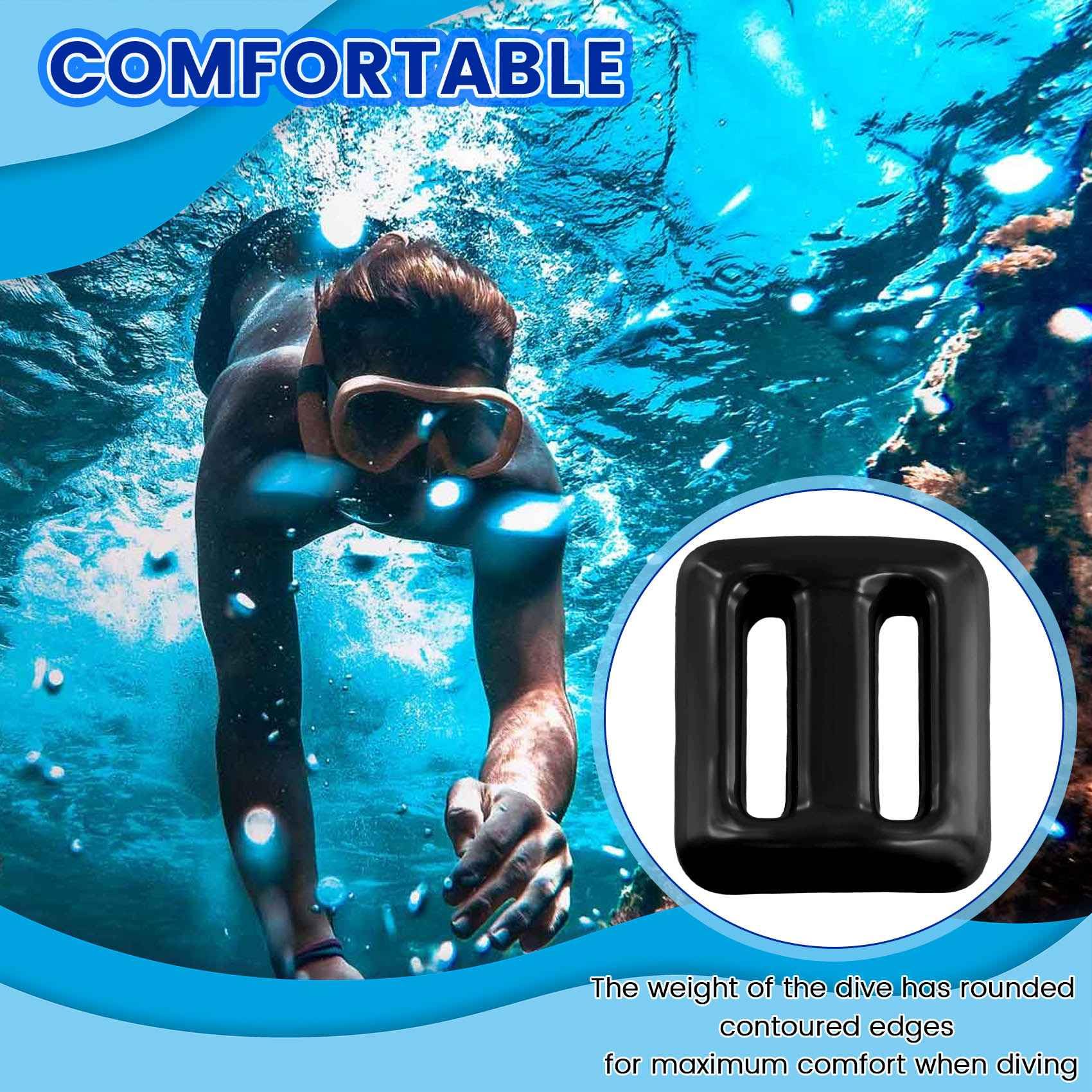 2 pesos de buceo para Submarinismo (Submarinismo), cinturón de peso, plomo recubierto, pesas de buceo, pesos de buceo 1500 g, color negro