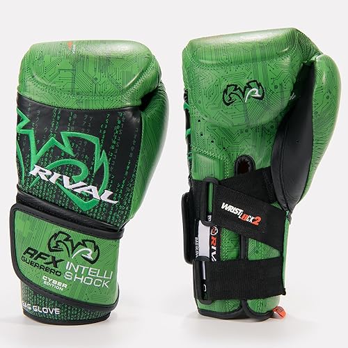 Miniatura 2 de RIVAL Guantes de boxeo RFX-Guerrero Intelli-Shock 2.0 D3O, edición limitada cibernética, diseño y ajuste de guantes de lucha profesional