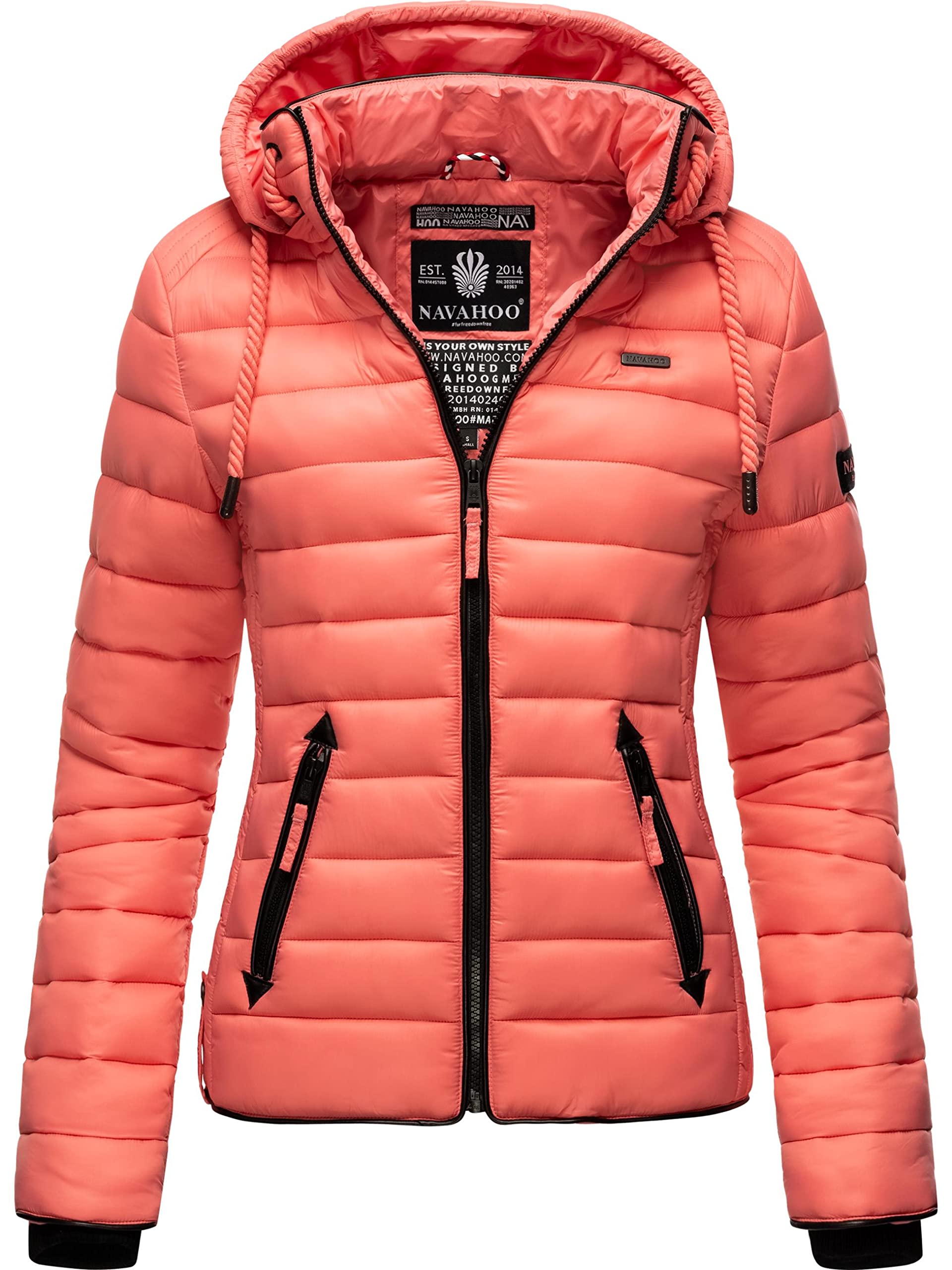Navahoo Women's Rose Coral ’ Between-Seasons Puffer Jacket Lulana Xs
