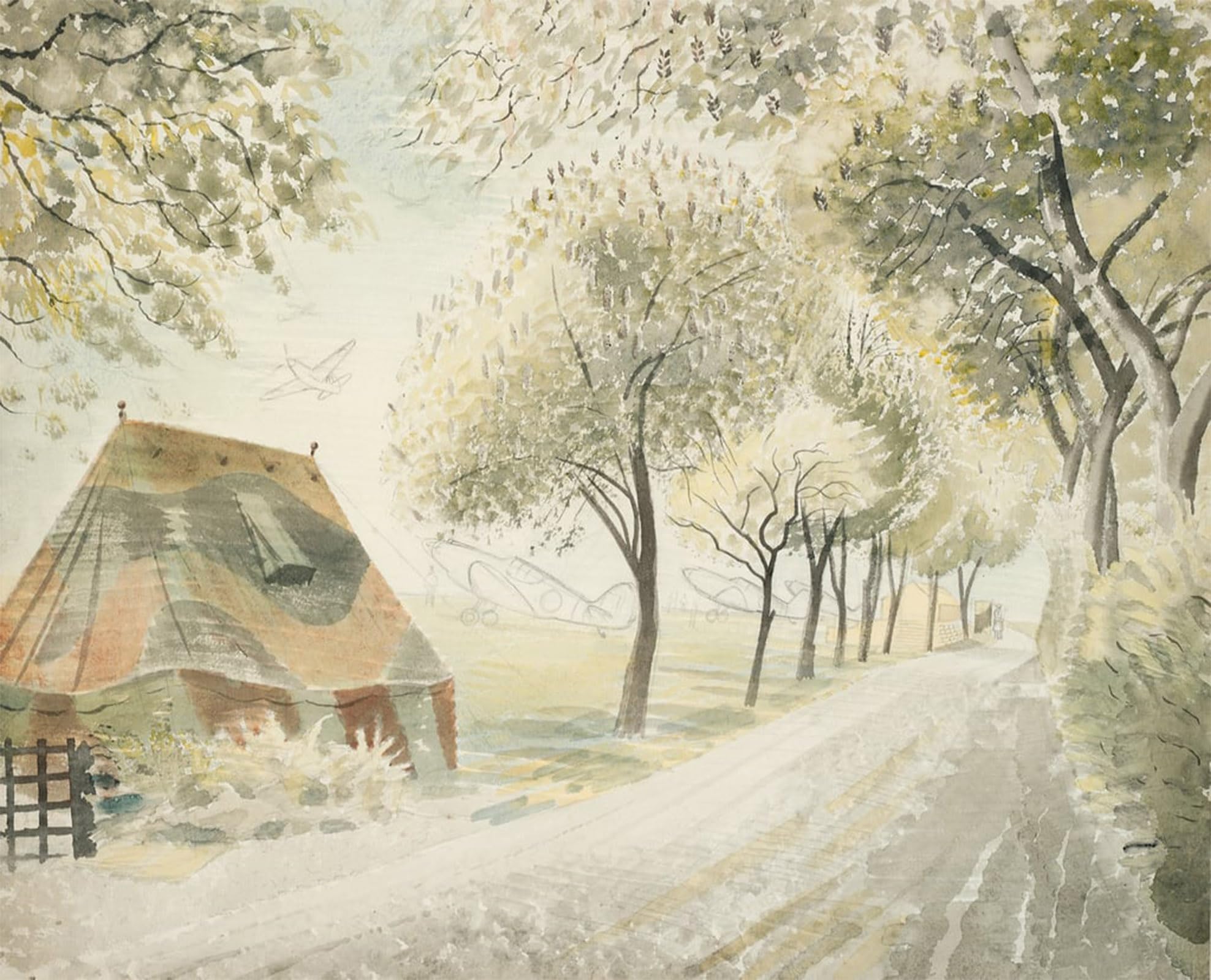 ARTXLXXBN Famous Painting Canvas Artwork Graffiti Print Road by Eric Ravilious Portrait Canvas Image for Home Decor 60x90cm