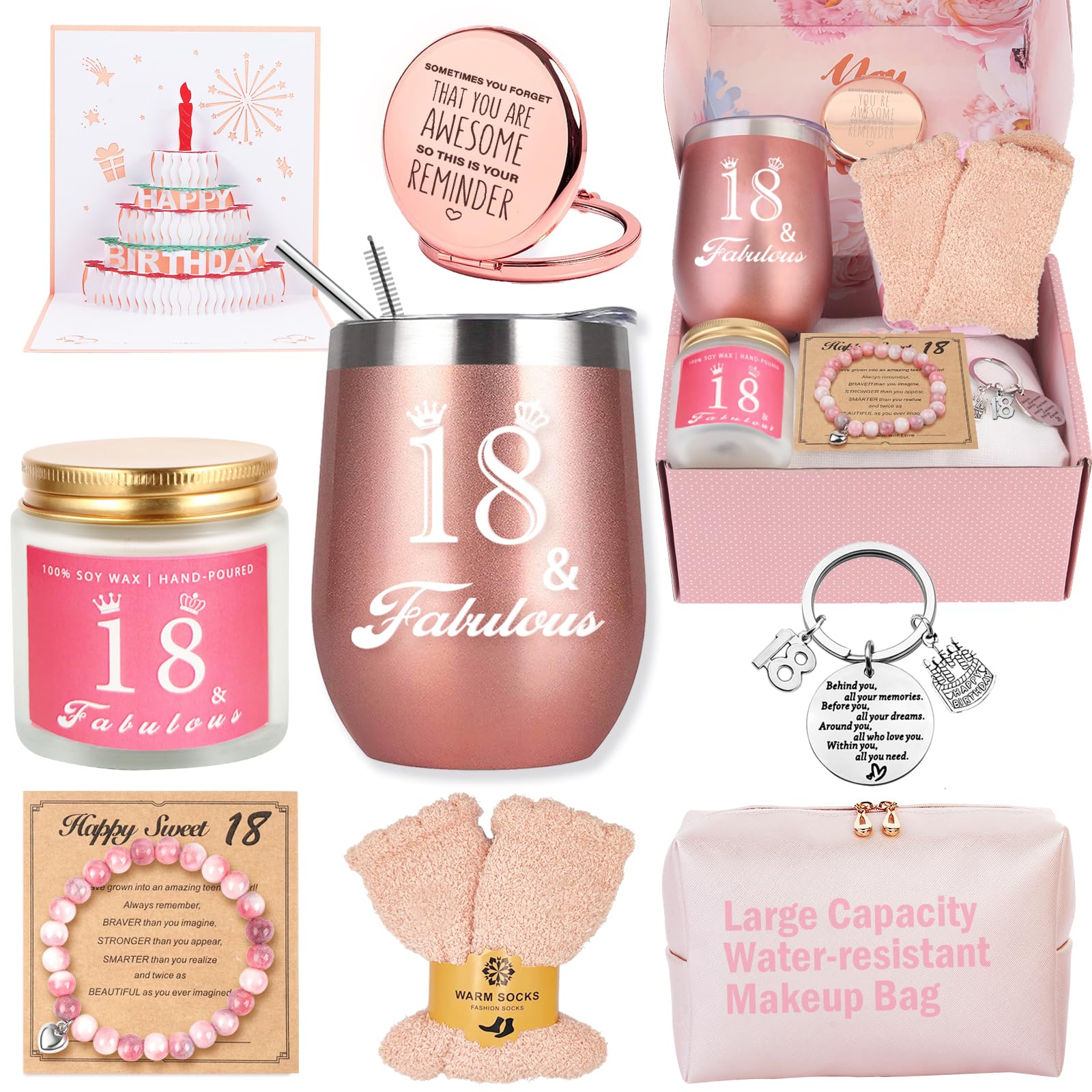 18th Birthday Gifts for Girls, Gifts for 18 Year Old Girls Best Friends Female Daughter Sister Her Girlfriend Coworker Bestie Women Birthday Unique