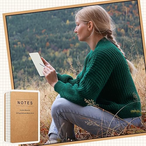 Miniatura 5 de Lewtemi 10 cuadernos zurdos de 5.5 x 3.5 pulgadas, de papel de estraza para zurdos, para zurdos, cuadernos de bolsillo para hogar, escuela, oficina,