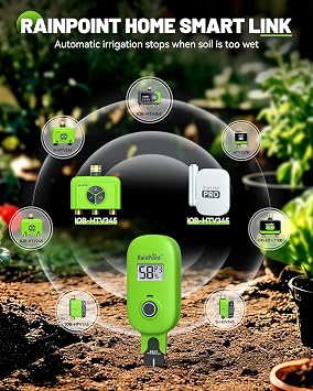 RAINPOINT Smart WiFi Water Timer 3 Zone with Hub, Wireless Garden Irrigation Controller with Brass Inlet, App & Voice Control, Automatic Rain Delay Sprinkler System for Lawn and Plants