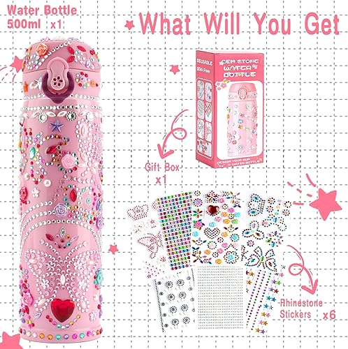 Miniatura 4 de Regalos para niños, decora tu propio kit de botella de agua para niñas, suministros de arte para niñas de 8 a 12 años, ideas de regalo de cumpleaños