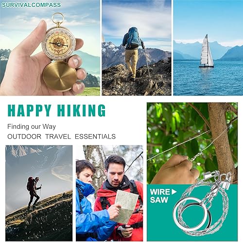 Miniatura 7 de Kit de supervivencia 20 en 1 para hombres, equipo de emergencia y campamento al aire libre, herramientas compactas de supervivencia, accesorios