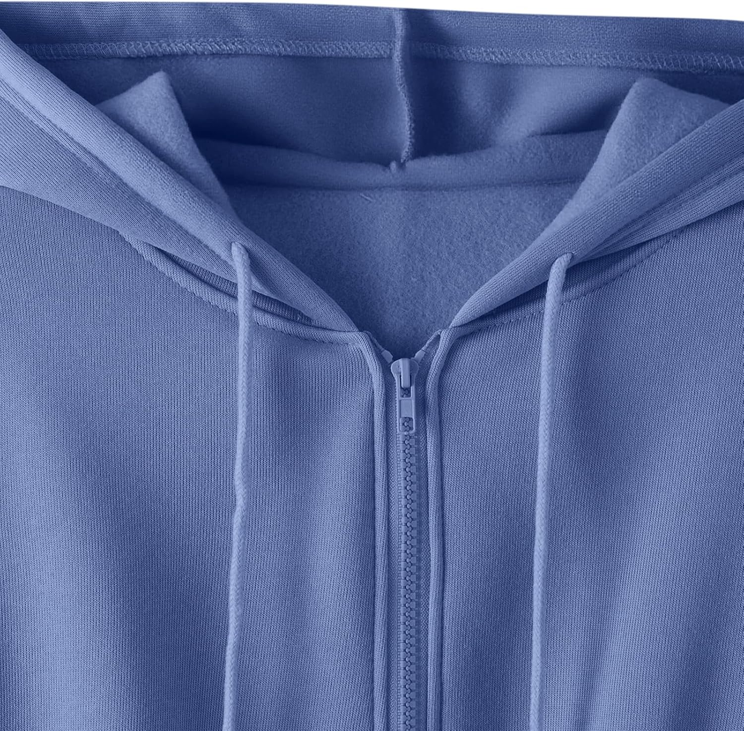 Remidoo Women's Zip Up Cropped Hoodie Crop Top Sweatshirt Drawstring Long Sleeve Jacket - Image 4
