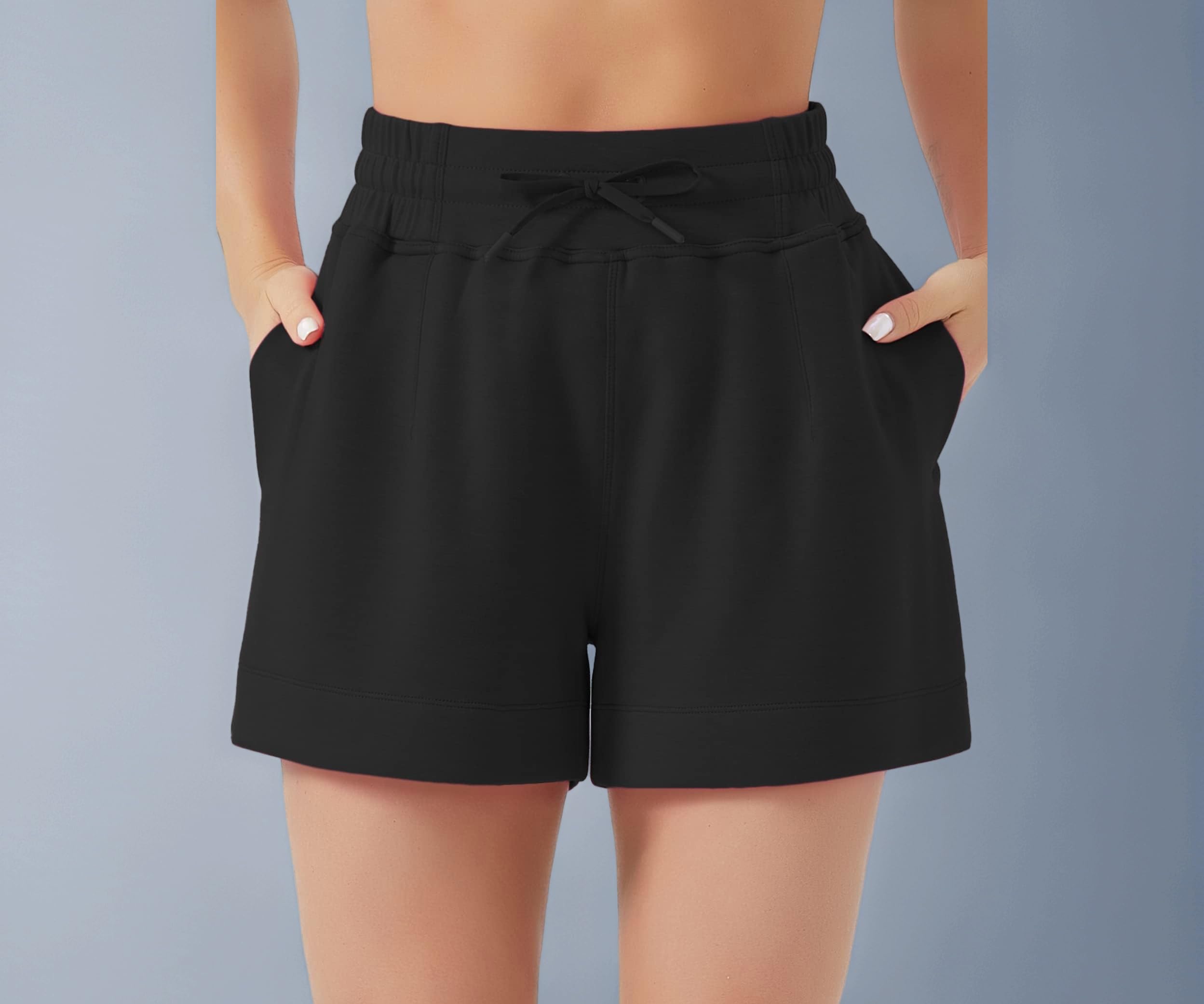 THE GYM PEOPLE Women's Drawstring Sweat Shorts High Waisted Summer Workout Lounge Shorts with Pockets