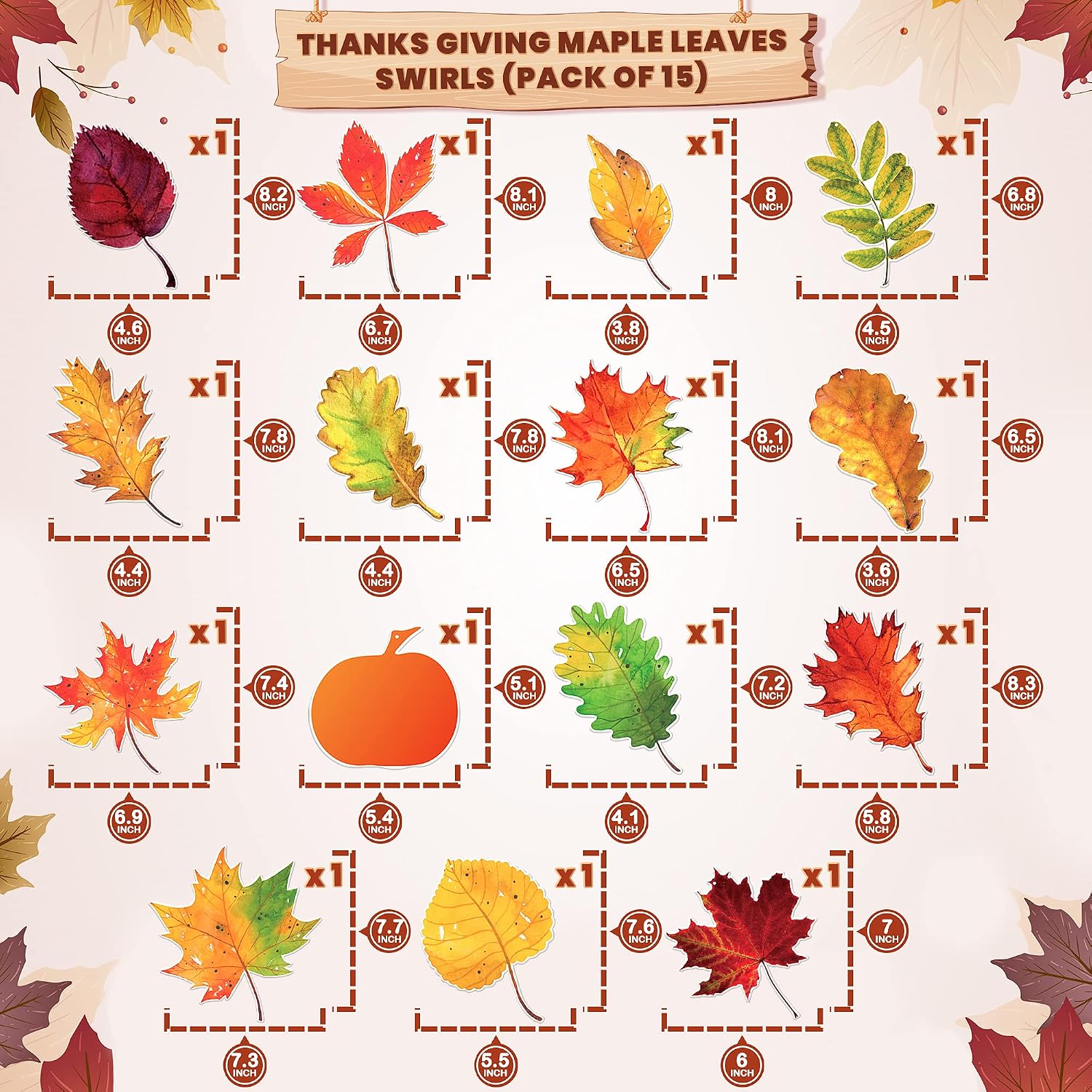 KatchOn, Fall Hanging Decorations Swirls- Pack of 30, No DIY | Thanksgiving Party Decor, Fall Decorations for Home | Hanging Fall Leaves, Autumn Leaves Decor