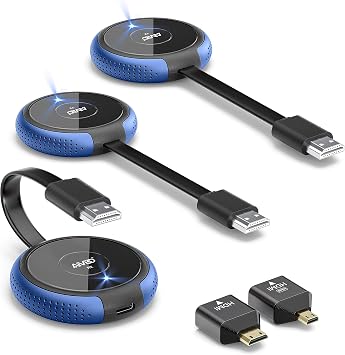 Wireless HDMI Transmitter and Receiver 4K Kits, 2 Transmitters and One Receiver, Casting 5G Stable Signal Video/Audio for PC, Laptop, Camera, Blu-ray, Netfix, PS5 to Monitor, Projector, HDTV 165FT/50M