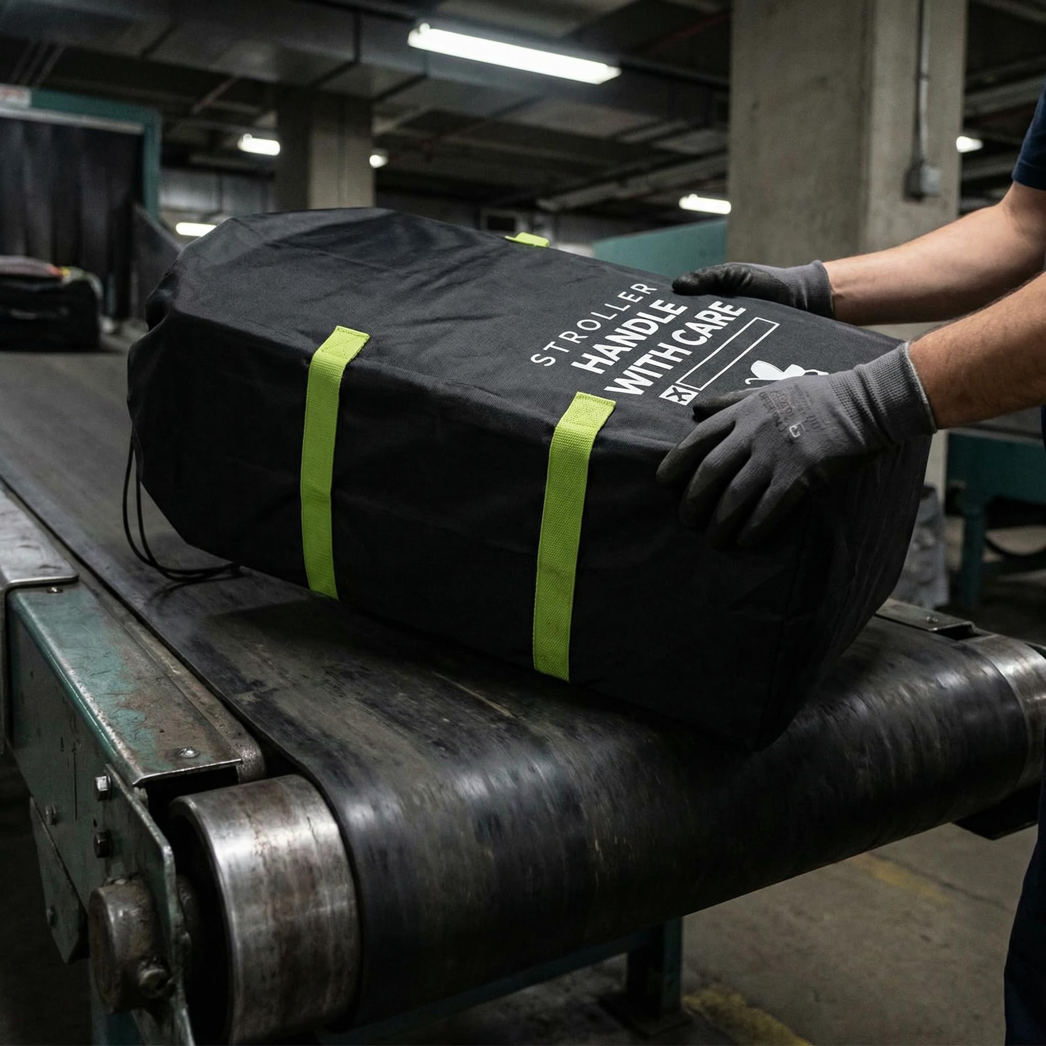 Borsa da Viaggio Trasporto Passeggino,Borsa da Viaggio Carrozzina,Sacca Passeggino Aereo per Outdoor Gate Check e Conservazione, Nero 120 x 60 x 38cm
