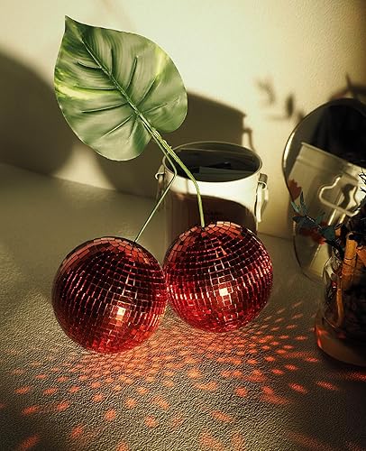 Miniatura 4 de Decoración de bola de discoteca de cereza, bola de espejo doble para DJ, club, escenario, bar, fiesta, boda, vacaciones, decoración del hogar (doble