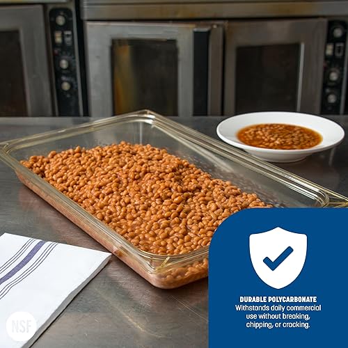 Miniatura 5 de Carlisle FoodService Products 10400B13 bandeja para alimentos de tamaño completo de alto calor, 7.6 cuartos de galón de capacidad, 20.0 in x 12.8 in