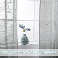 Vista 4 de RYB HOME - Cortinas de lino con textura transparente, 2 paneles