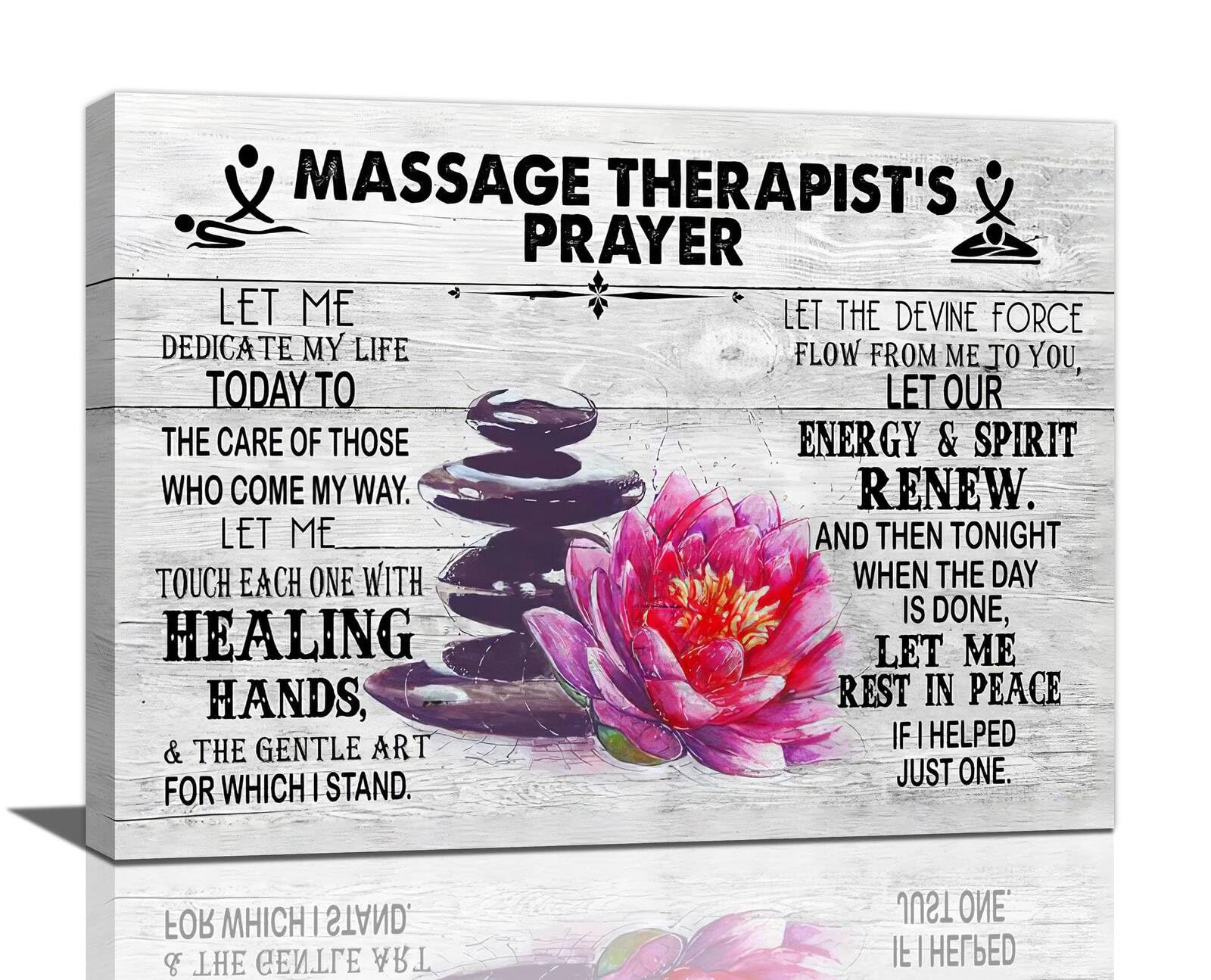 eiffecho Massage Therapist Spa Zen Stone Wall Art Descor Pictures 12"x16"