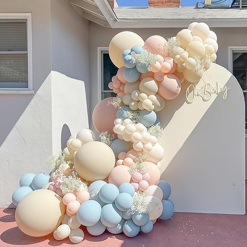 Vista 15 de Kit de arco de globos azules, 107 piezas de globos azul marino y dorado con globos de confeti dorado metálico, globos de fiesta de cumpleaños azul