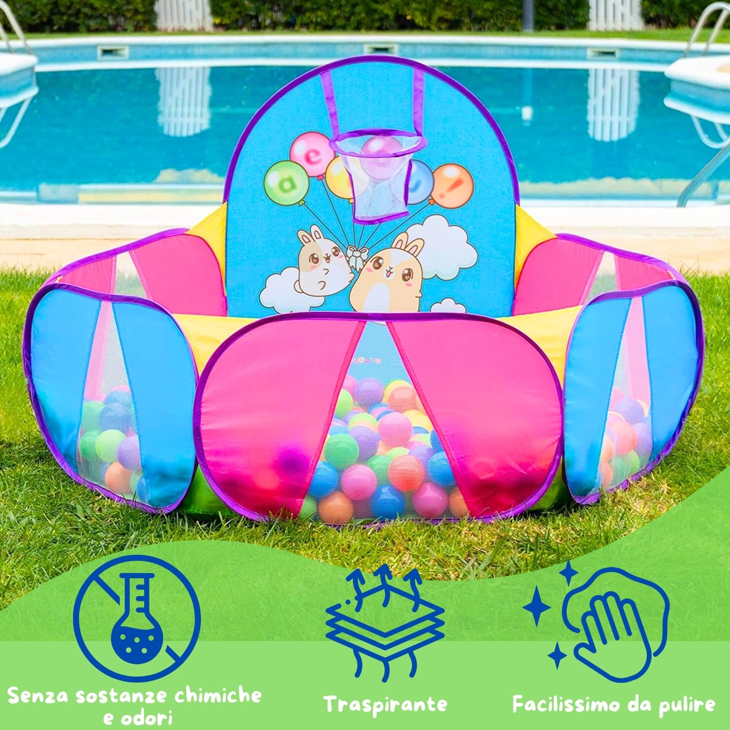 Vasca per palline per bambini, vasca da bagno per bambini (palline non incluse) T-1106bg