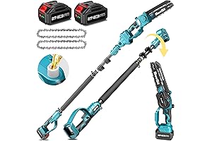 Seesii Extended Chainsaw CH888 2-in-1 8" Cordless Pole Saw and Mini Chainsaw...