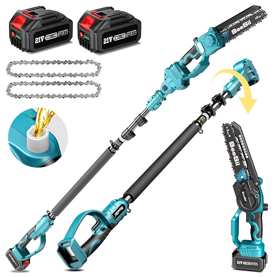 MOUMLIVE2-IN-1コードレス ポール ソー &チェーンソー、8 インチ Amazon.com : Seesii 2 in 1 Cordless 8 inch Pole Saw & Mini