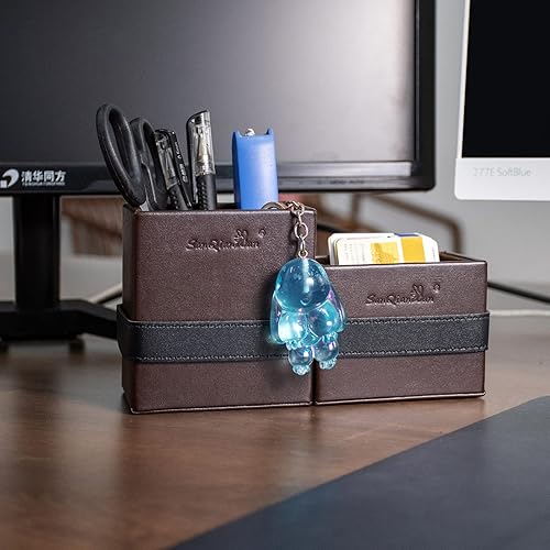 Miniatura 6 de SANQIANWAN Paquete de 2 portalápices para escritorio, oficina, espacio de trabajo, organizador de suministros para el hogar, caja de almacenamiento