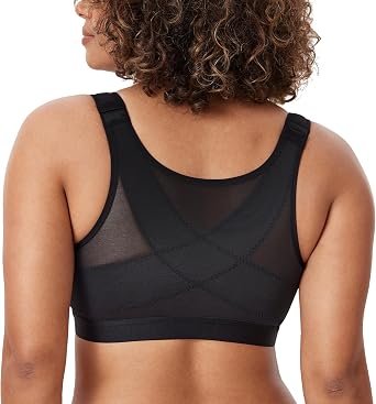DELIMIRA Women's Natrelax Front Closure Bras Posture Lightly Padded Plus Size Wireless Full Coverage Bra