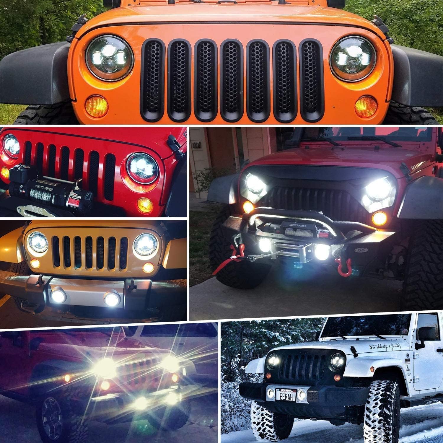 Reflektor przeciwmgielny, 4 cale, 30 W, LED, przedni zderzak, światło przeciwmgielne, uniwersalne do wszystkich modeli Wrangler, 1 para, kolor czarny