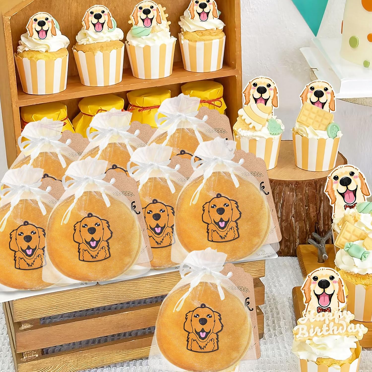 KeeStar 15 Pack Golden Retriever Coin Purse with Zipper Keychain,Wallet Bag Party Favors for Birthday Party Decoration, Animal Themed Baby Shower, School Carnival Rewards, Travel, Classroom Prize - Image 5