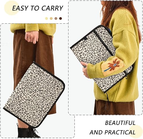 Miniatura 4 de susiyo Carpeta de archivos expandible con estampado de animales de leopardo, 13 bolsillos, tamaño carta A4, tamaño carta