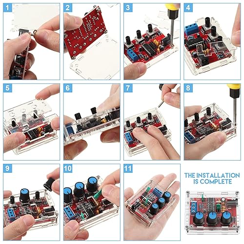 Vista 6 de Kit generador de señal, XR2206, generador de señal de función precisa, módulo de frecuencia, kit de bricolaje, triángulo sinusoidal, salida